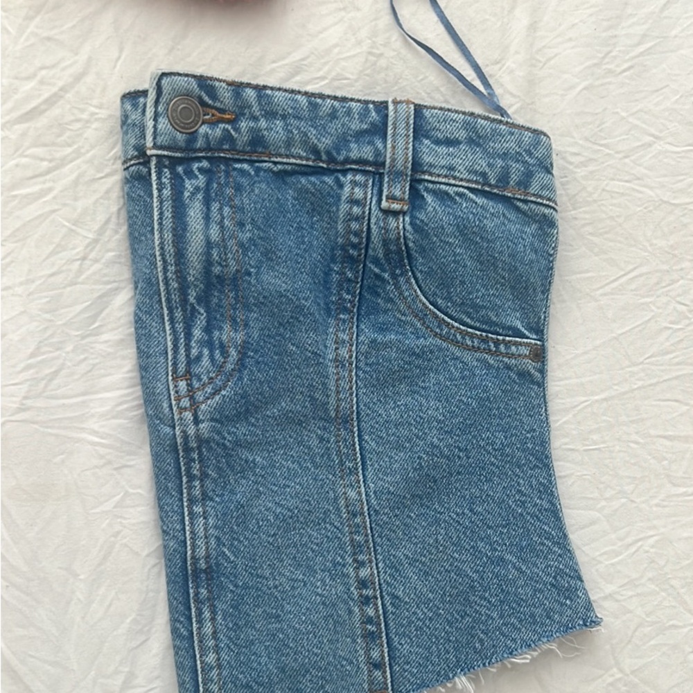 Zara Corset Style Denim Top